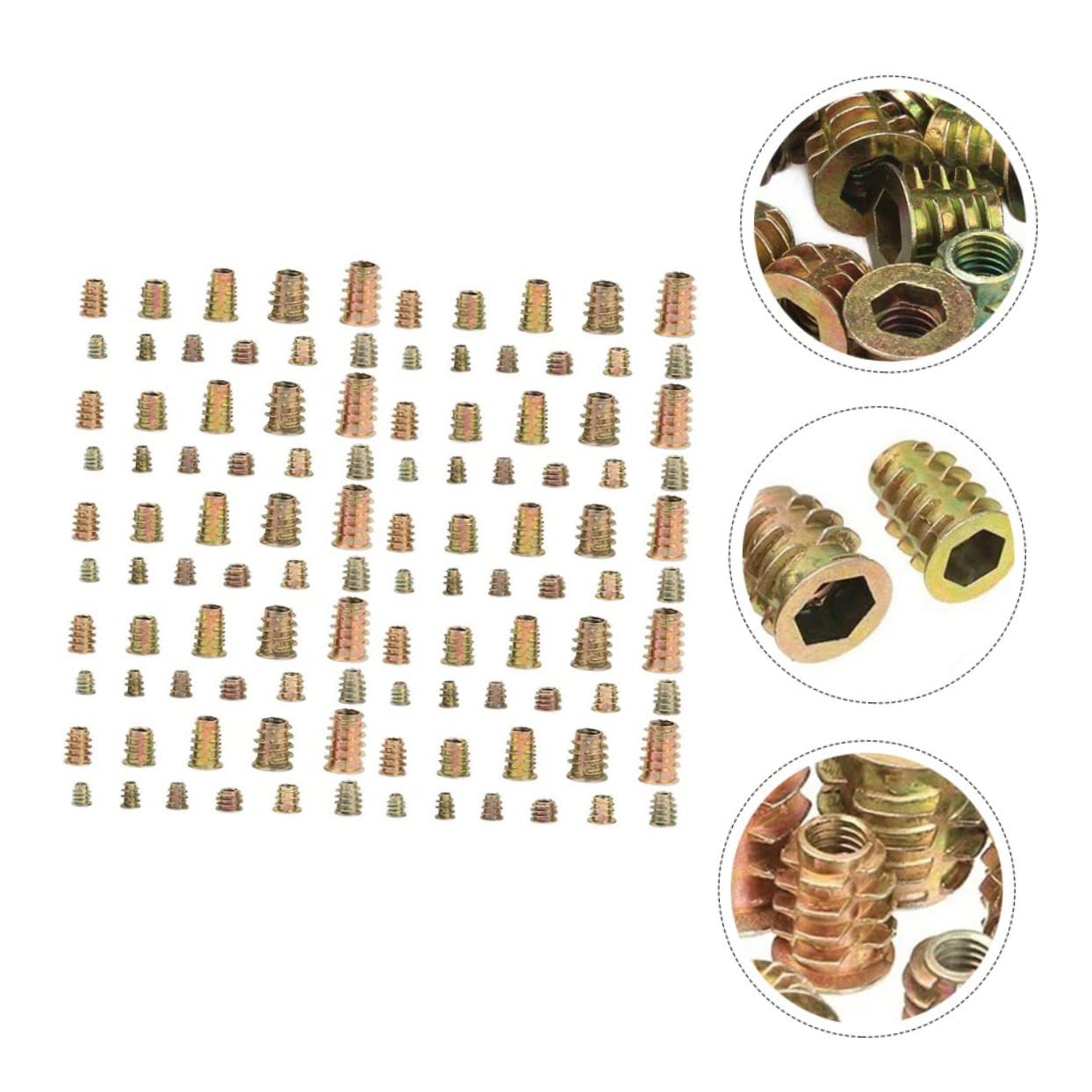 230pcs Color Plated T-Nuts Internal Threads Drive Insert Nuts for Easy Installation Solid Furniture