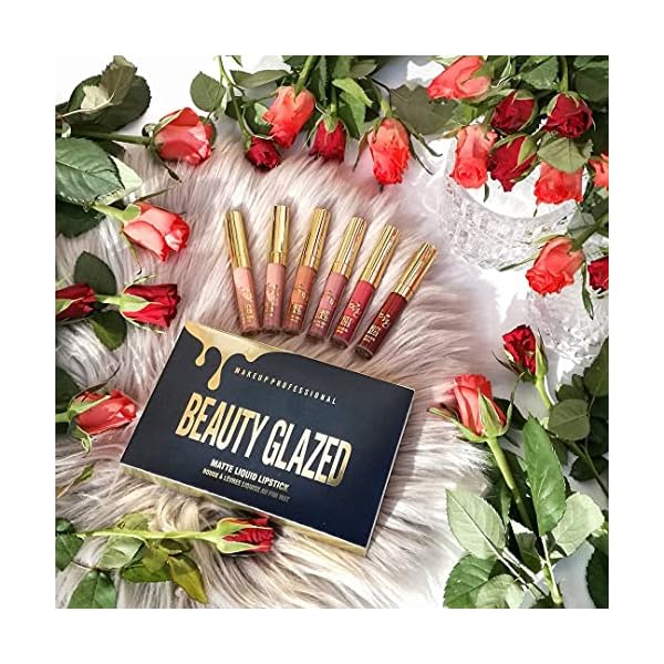 Beauty-Glazed-Matte-Nude-Liquid-Lipstick-Lip-Gloss-Kit-Waterproof-Lip-Makeup-Durable-Lipgloss-Cosmetics-Mini-6pcsset-Birthday-Edition-Long-Lasting-Non-Stick-Cup-Liquid-Lip-Gloss-Set MYUANGO Set of 6 Matte Liquid Lipsticks -Vegan, Long Lasting, Waterproof, Non-Stick Finish for Women and Girl