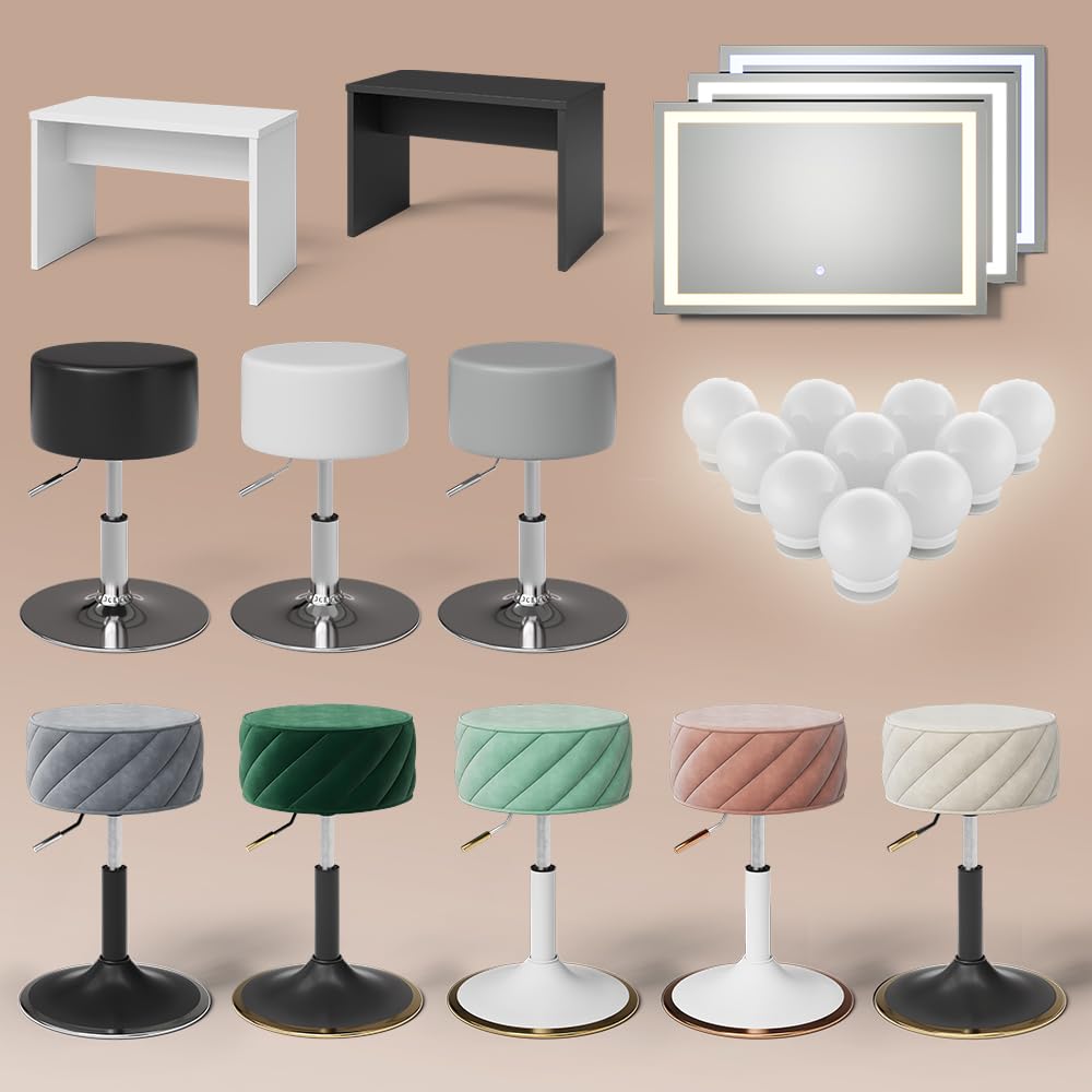 Livinity Tavolo da toeletta Imola, Bianco, 120 cm | con illuminazione a LED