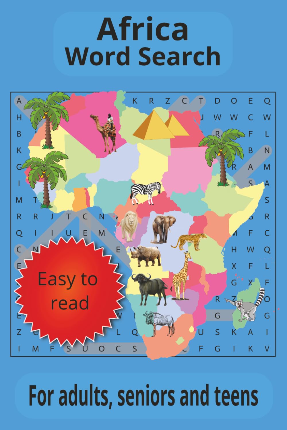 Africa Word Search: For adults, seniors and teens