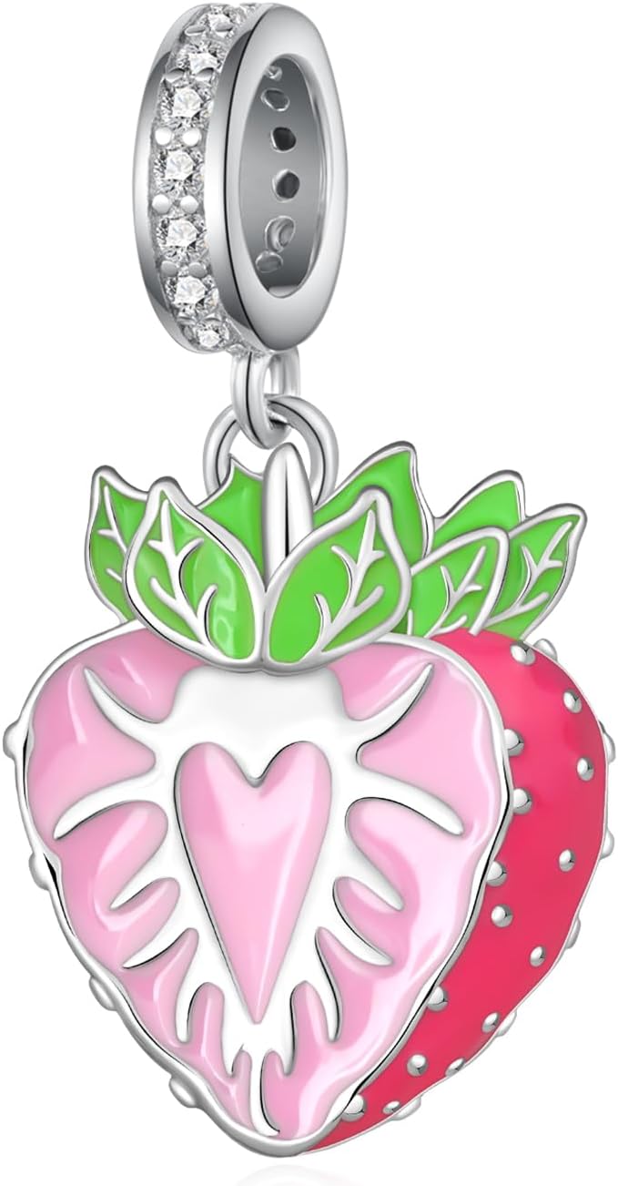 Strawberry Charms 925 Sterling Silver Strawberry Charms for Bracelets Strawberry Jewelry Gifts for Women