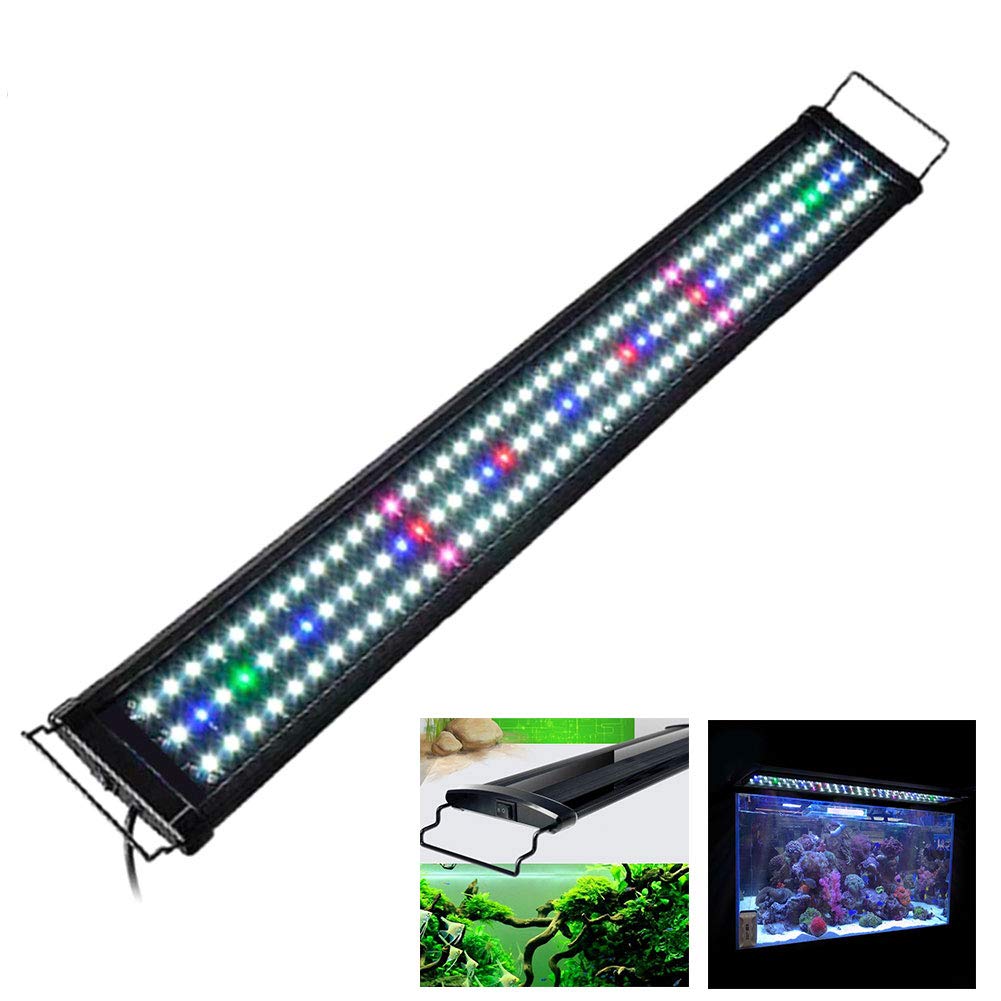 NANANA Pantalla Luz LED Acuario Lámpara de Iluminación para Acuarios Plantados Lampara LED para Peceras(Luz de Luna, Simulación de Luz Diurna, para Plantas de Agua Dulce y Salada),40cm