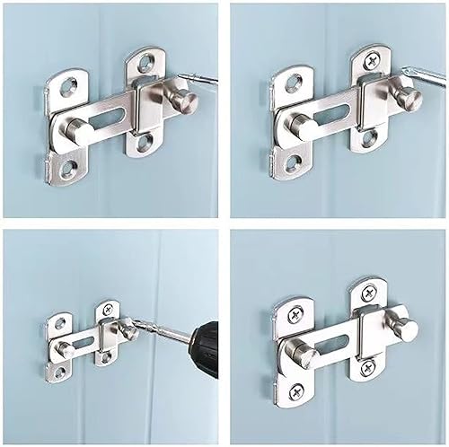 Miniatura 5 de Cerradura de acero inoxidable 304 para puerta abatible, cerradura de seguridad para puerta corrediza, cerraduras de granero para jardines, baños,