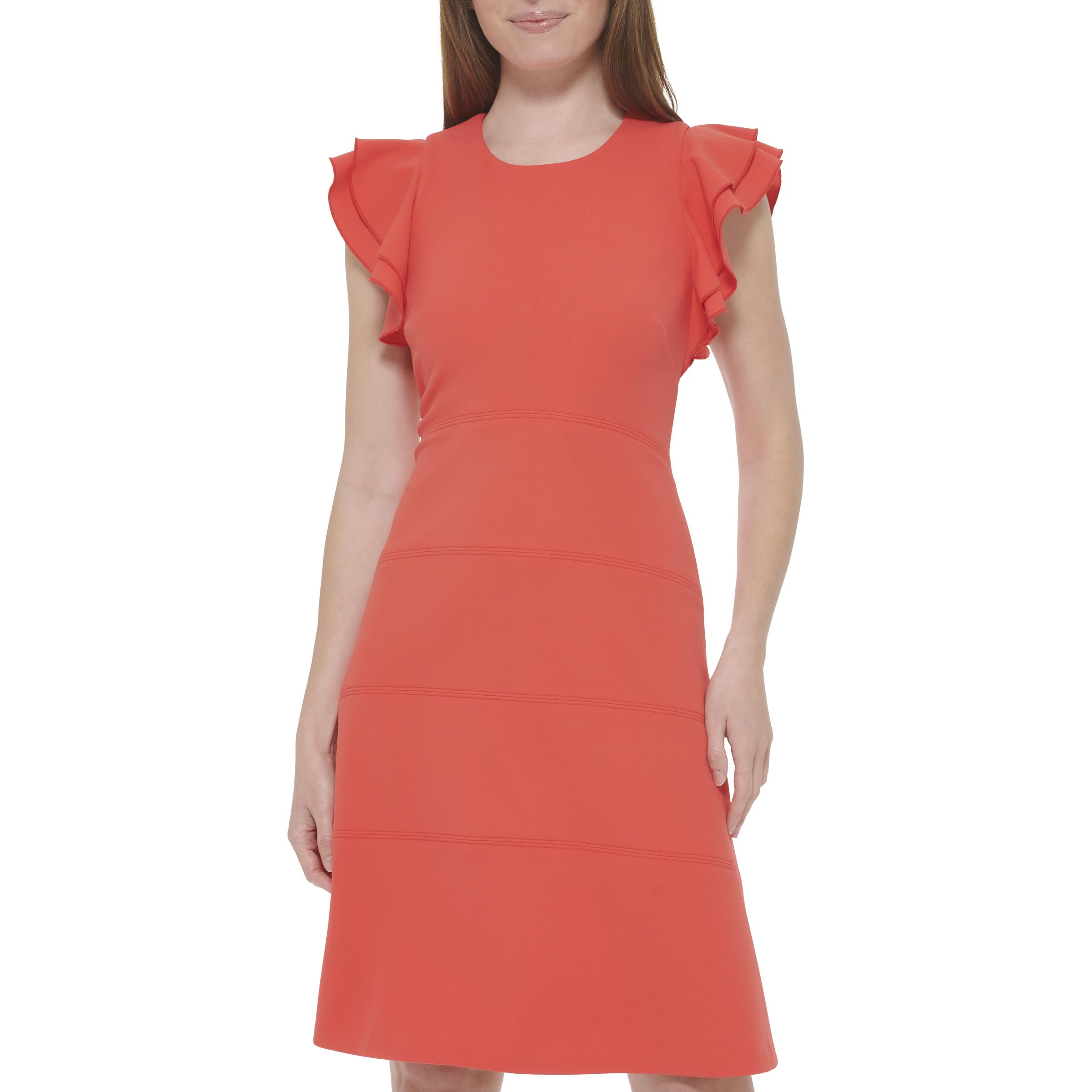Tommy Hilfiger Womens Polyester Spandex Pattern Sheath Midi Layered Dress