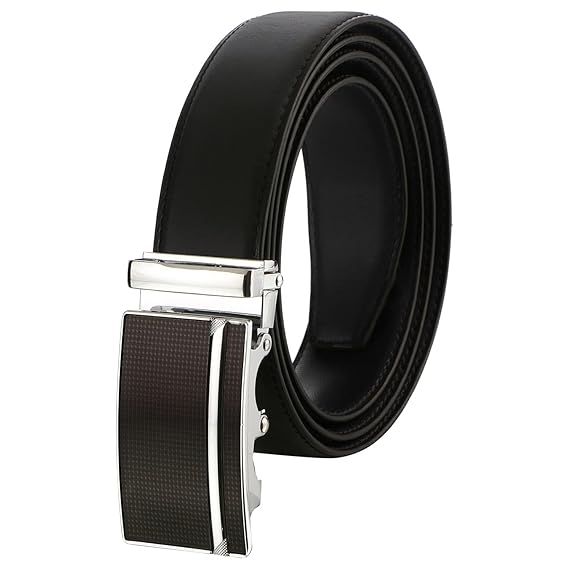 Labnoft Mens PU Leather Auto Lock Belt (Black)