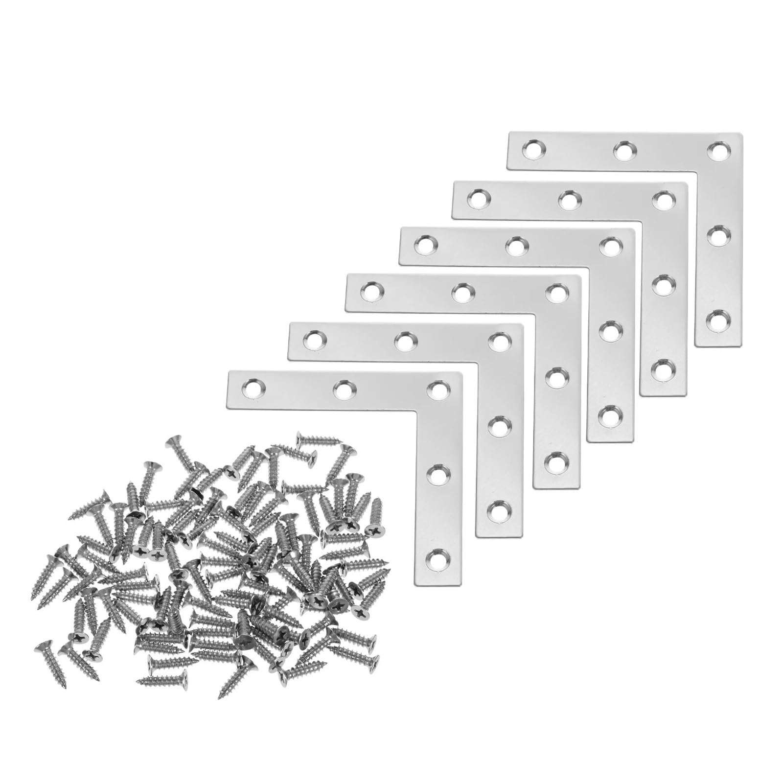 Flat Corner Brace 20Pcs Heavy Duty Corner Braces L Brackets for Furniture Joint Reinforcement Right Angle Bracket Iron