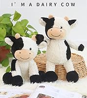 Vista 4 de NatureMan Muñeca de vaca de peluche suave de simulación de vaca para niños y niñas, gran regalo de cumpleaños, 9 pulgadas