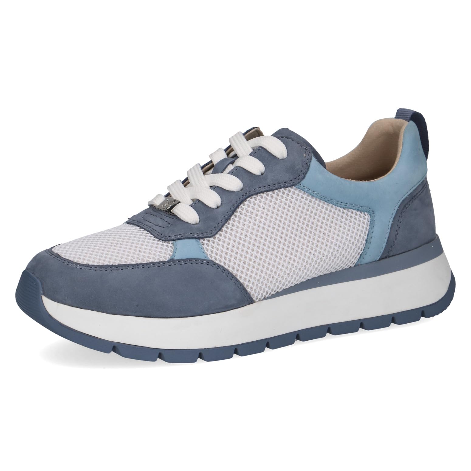 CAPRICE Women's Flat Sneakers with Laces Sporty, Blue (Blue Comb), 5 UK