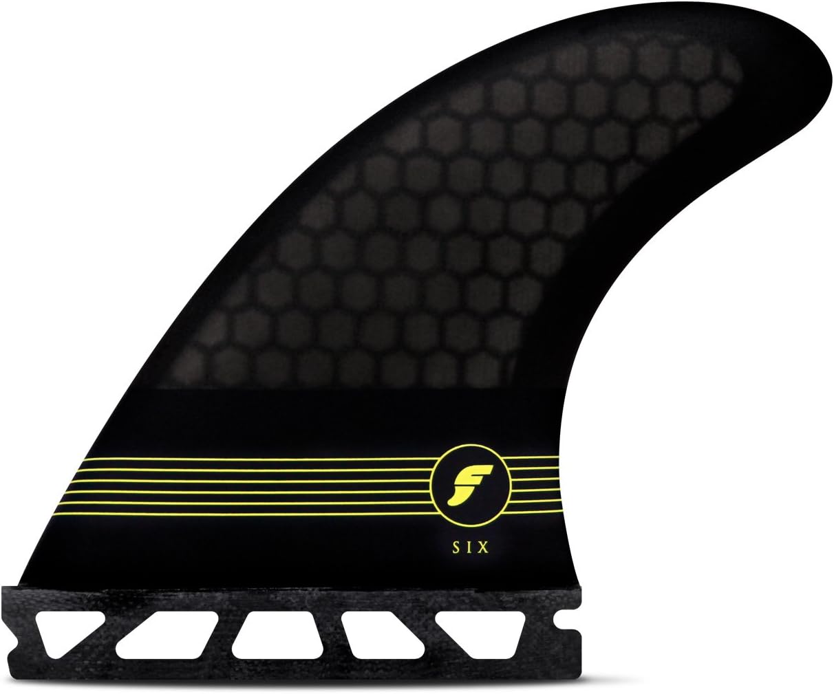 Futures Fins - F6 HC Thruster - Smoke/Black/Yellow