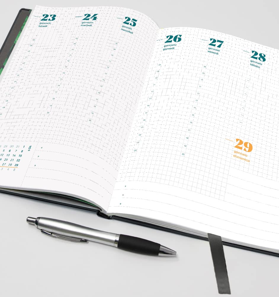 Smemoranda, Weekly Diary 12 Months, January, December 2023, Hardcover, Checked Sheets, Extra Large Size 16.8x24 cm - Image 4