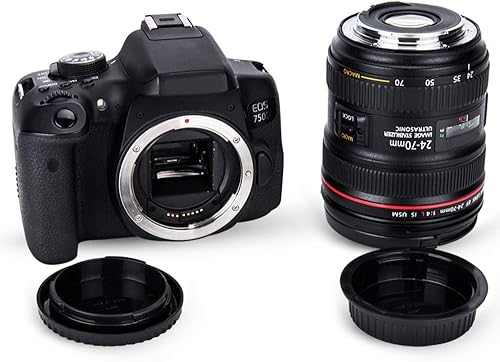 Miniatura 3 de Paquete de 2 tapas de montaje EF EF-S y tapa de lente trasera para Canon EOS 60D 70D 77D 80D 90D 2000D 4000D 5D Mark III IV 6D 7D Mark II 1DX Rebel