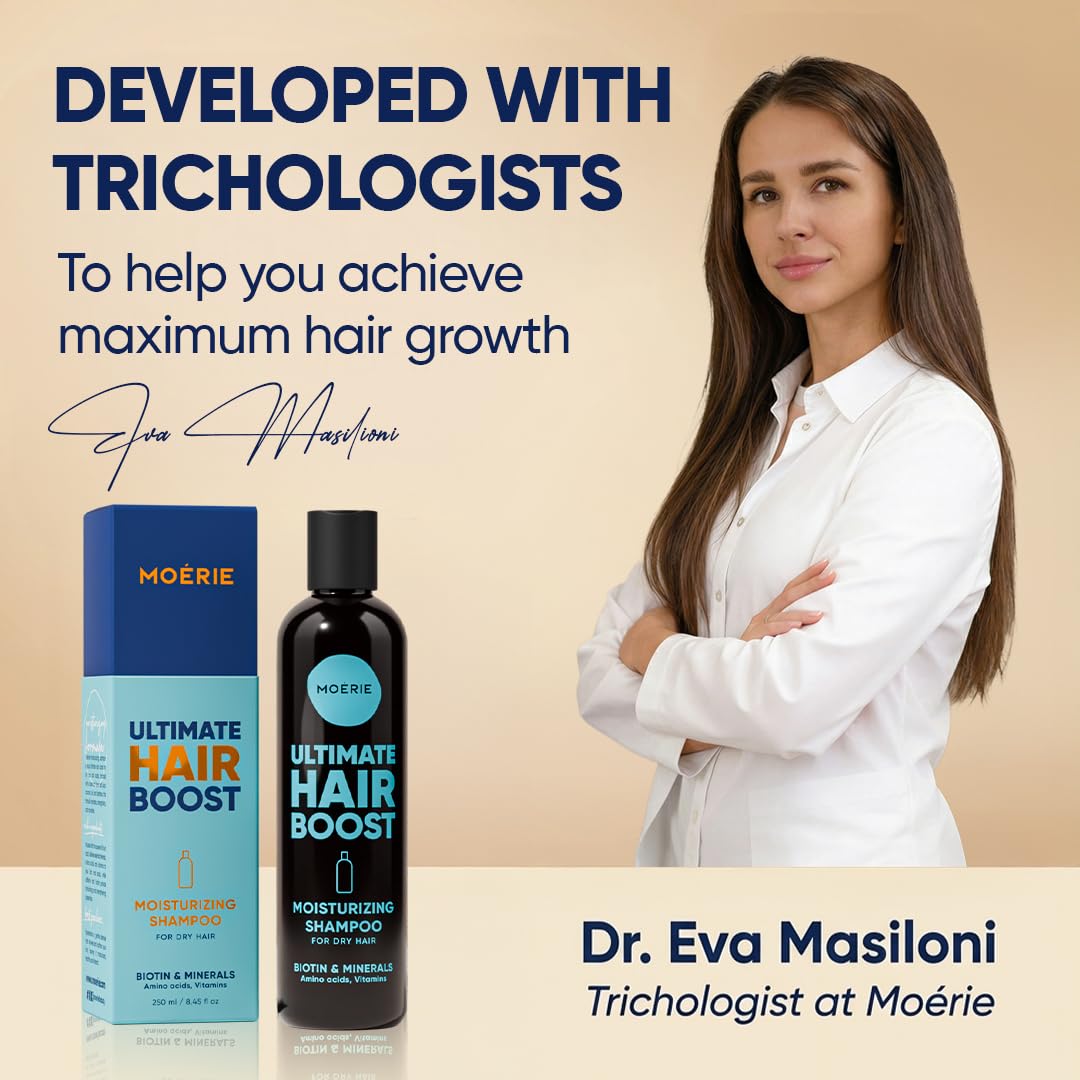 Moerie Ultimate Hair Growth Shampoo - Per capelli più lunghi, spessi e pieni - Prodotti volumizzanti vegani - Senza parabeni e silicone - Tutti i tipi di capelli - Idratante