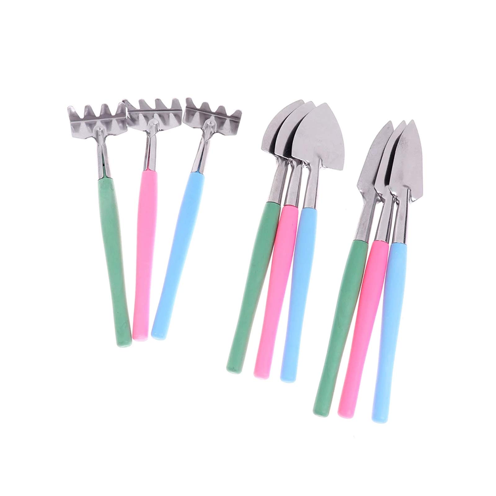 Garden Plant Tools, Garden Hand Shovels Set Shovel/Spade Shovel/Rake Plant Potted Flowers Seedlings Loose Soil Bonsai, Plastic Handle Perfect Size for Diligent Farmer