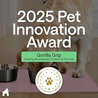 Vista 86 de GORILLA GRIP - Tapete de silicona 100% impermeable con bordes elevados sin BPA para mascotas, tapetes para alimentos de perros y gatos que contienen