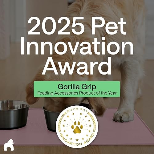 Miniatura 86 de GORILLA GRIP - Tapete de silicona 100% impermeable con bordes elevados sin BPA para mascotas, tapetes para alimentos de perros y gatos que contienen