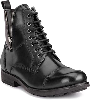 teakwood leathers Men Black Solid Leather High-Top Boots_Size 42 image 1