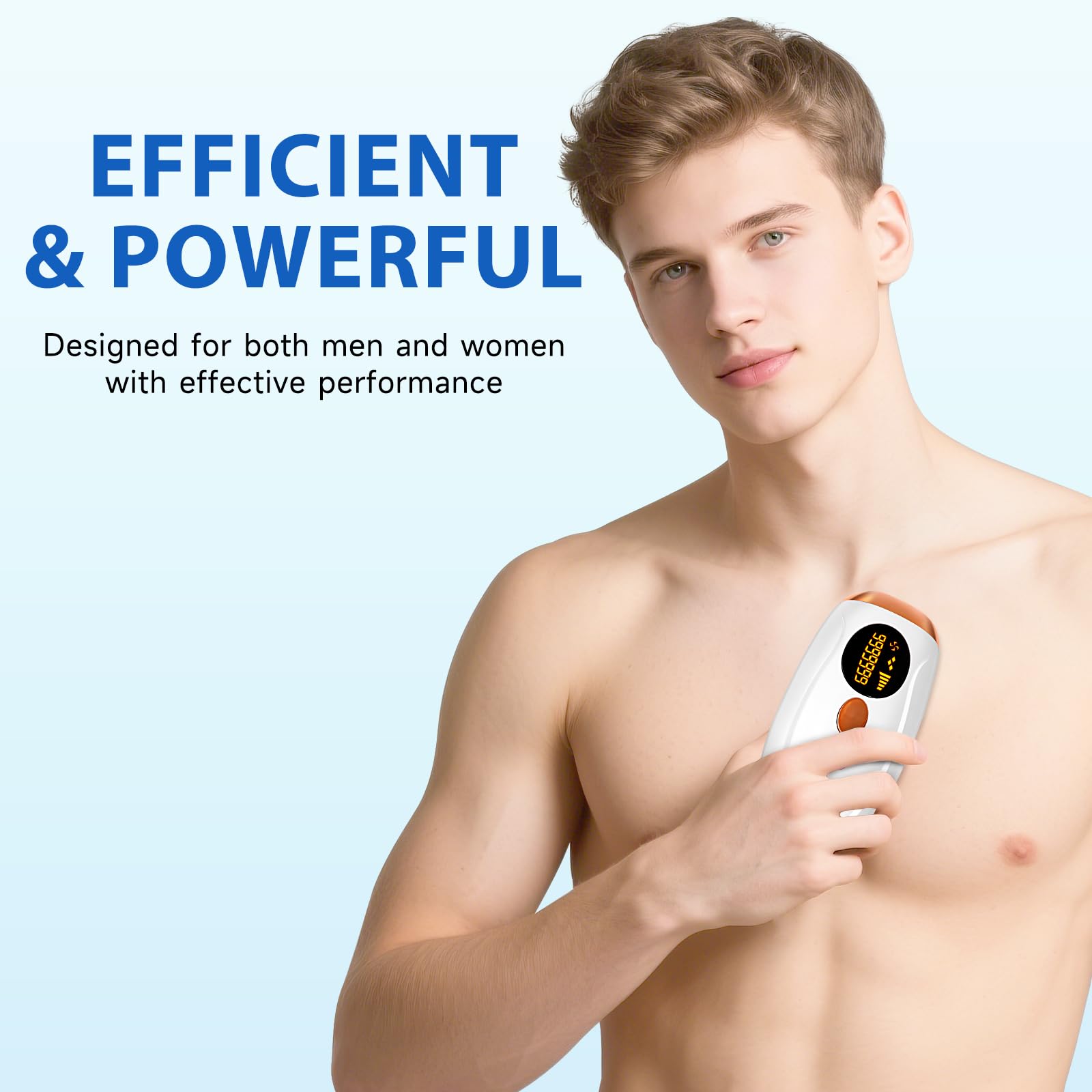 Depiladora Luz Pulsada IPL, Depiladora Luz Pulsada con Función de Enfriamiento, 500.000 Flashes, 5 Niveles de Energía, Depilación Láser Indolora para Mujer y Hombre, Cara, Cuerpo, Axilas, Bikini