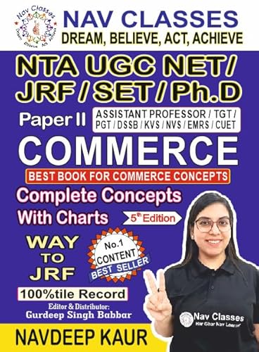 NTA UGC NET / JRF / SET / Ph.D. / Assistant Professor Paper II Commerce Complete Concepts with Charts, Updated New Edition 2024 - Way to JRF (Paperback, Navdeep Kaur) (paper back book, Navdeep Kaur)