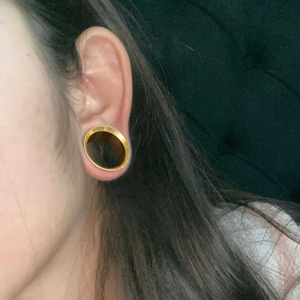 LADEMAYH 3 Pairs 316L Surgical Stainless Steel Tunnels Gauges for Ears, 2g-1inch, Hypoallergenic Double Flared Ear Plugs Gauges Earrings Body Piercing Jewelry for Women & Mens
