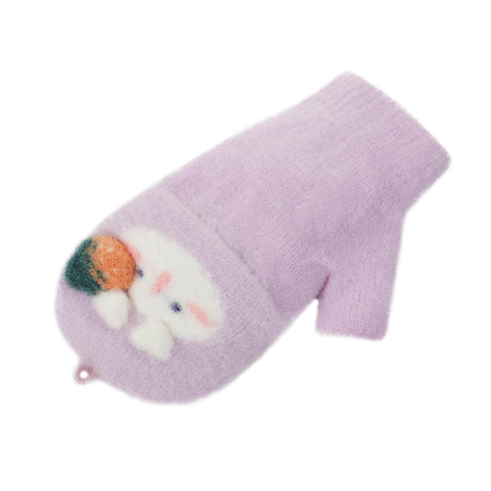 Mitaine avec Rabat pour Enfant Gants Demi-Doigts Chaudes d'Hiver 4-8 Ans