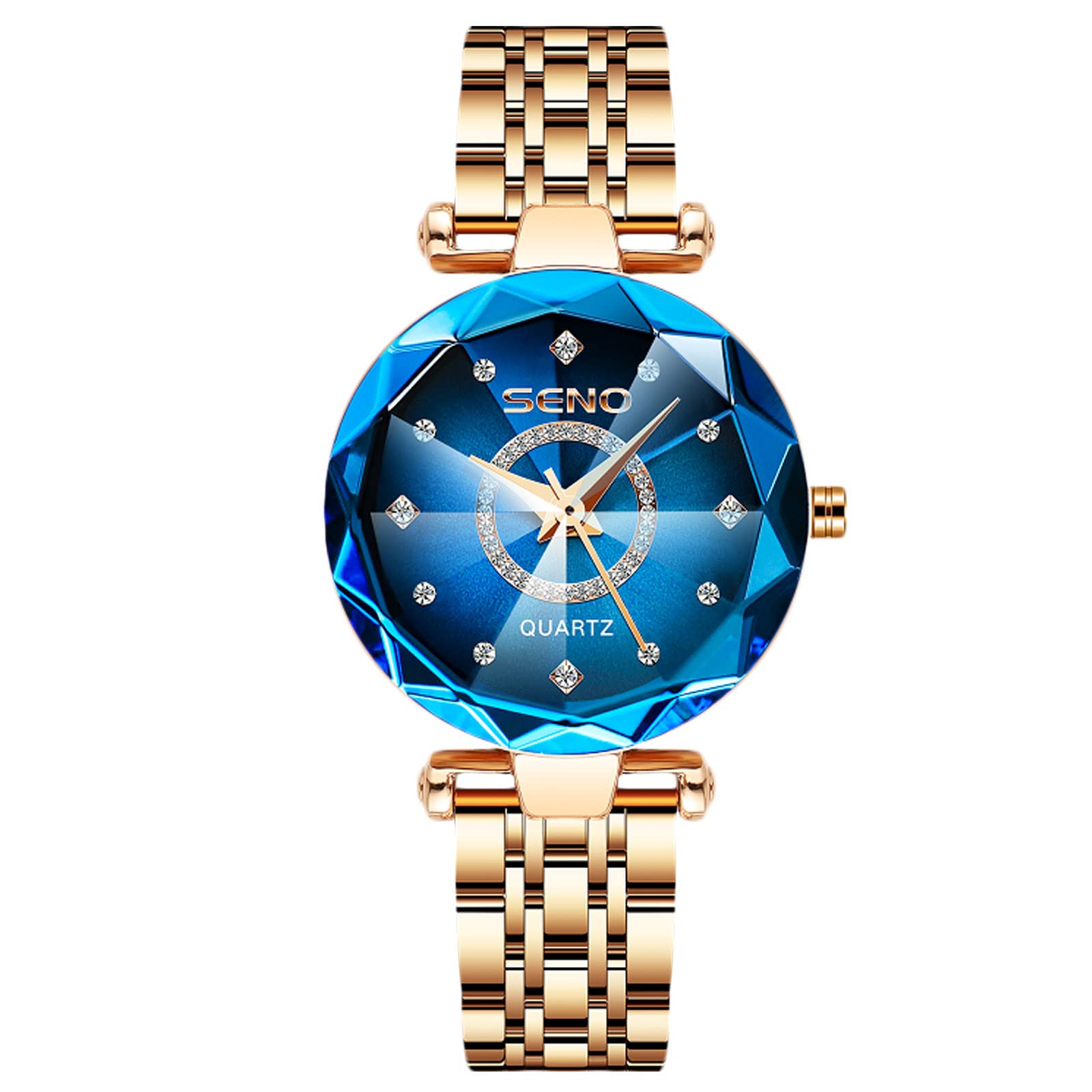 RORIOS Women Watches Analog Quartz Watches with Stainless Steel Strap Waterproof Ladies Watches Fashion Rhinestone Wrist Watch for Ladies Girls, Blue, L (B0BR7YQ464) Amazon Price History, Amazon Price Tracker