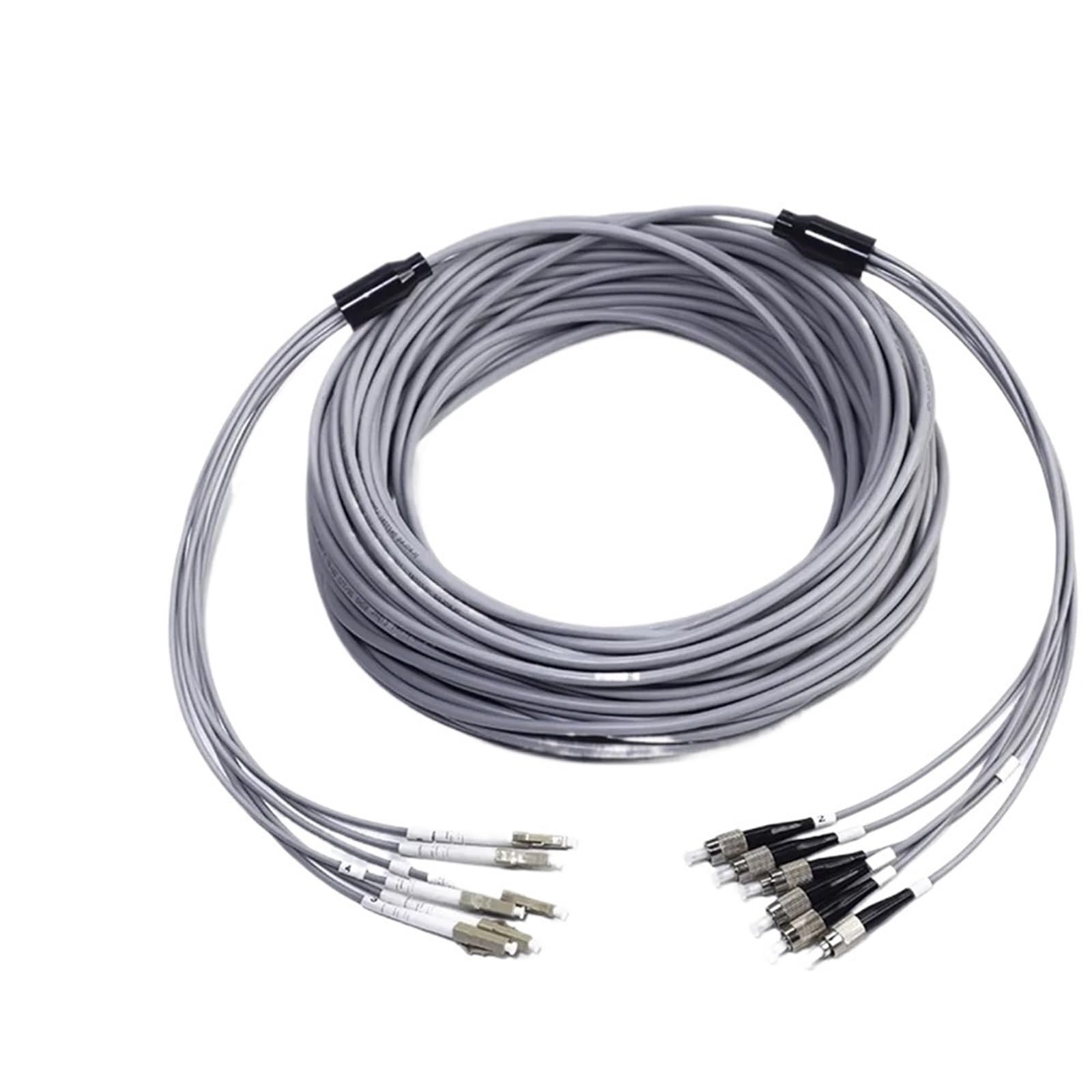 Lot de 3 câbles de raccordement à fibre optique blindé à 6 fils OM1 mm 6 C SC LC FC STA multimode 6 fibres optiques 20 m, 30 m, 40 m (3 m, SC-SC)