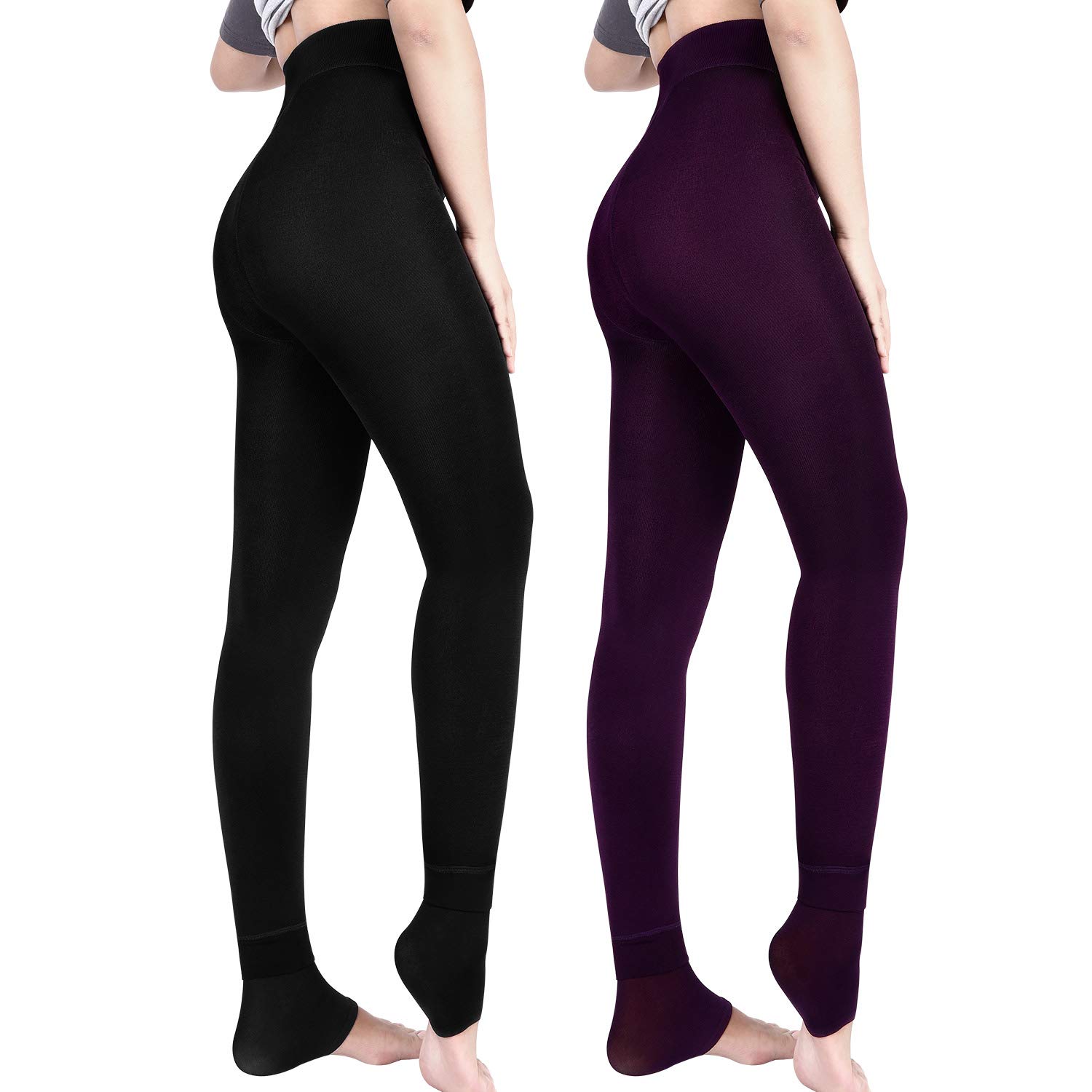 Fleece Lined Leggings Womens, 2 Pack 