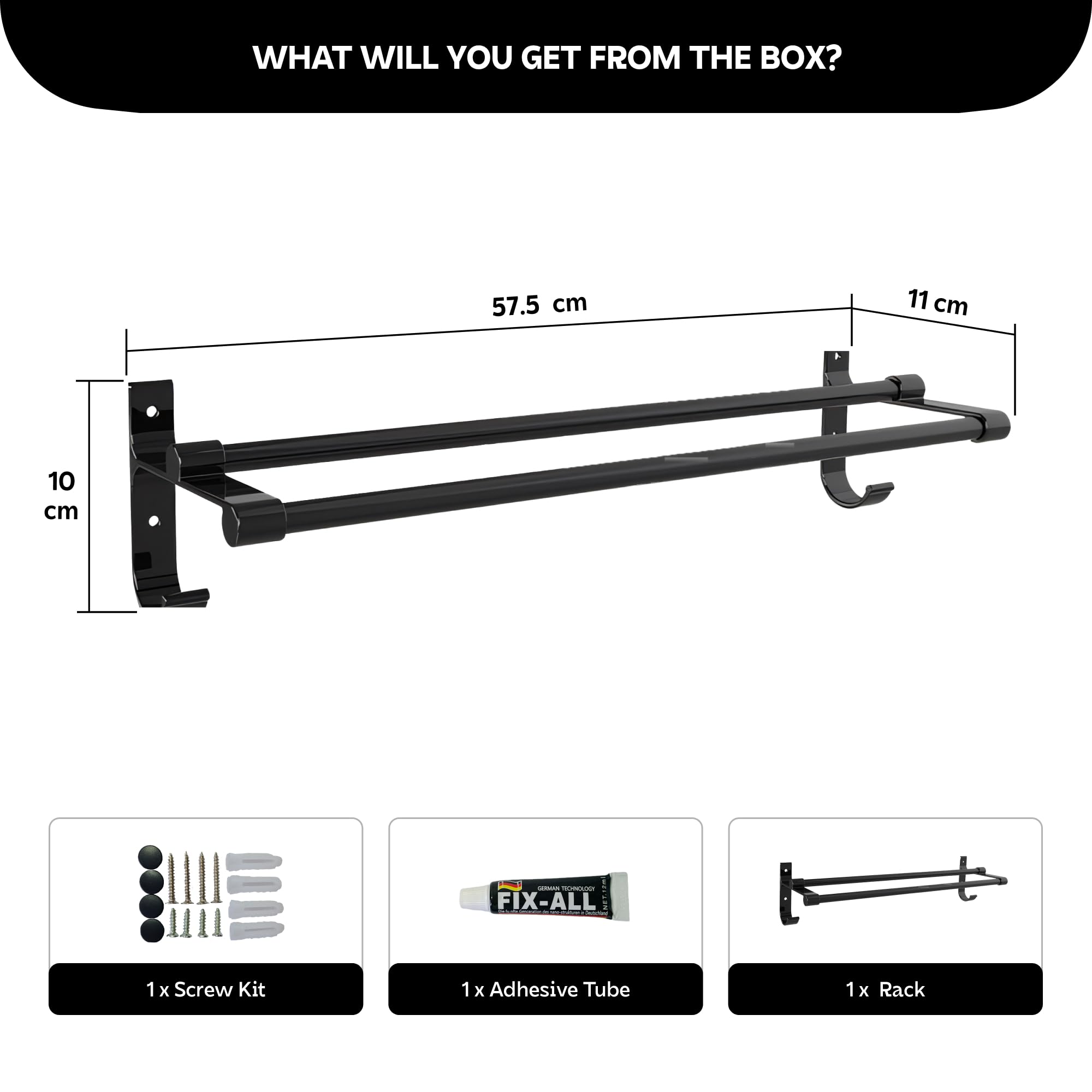 MIORAH Aero Towel Hanger - Space Saving Bathroom Rack -2