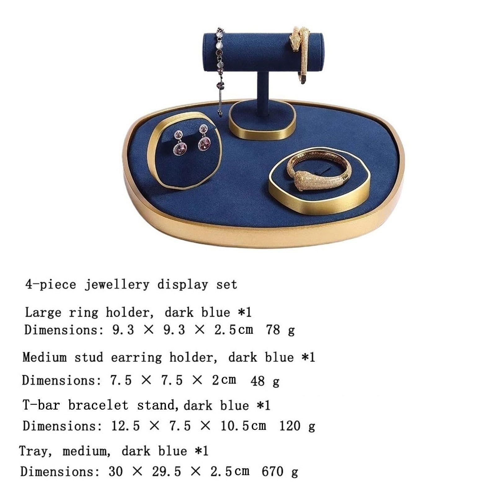 Stojak na biżuterię 4-Piece Microfiber Metal Jewelry Display Set for Ring