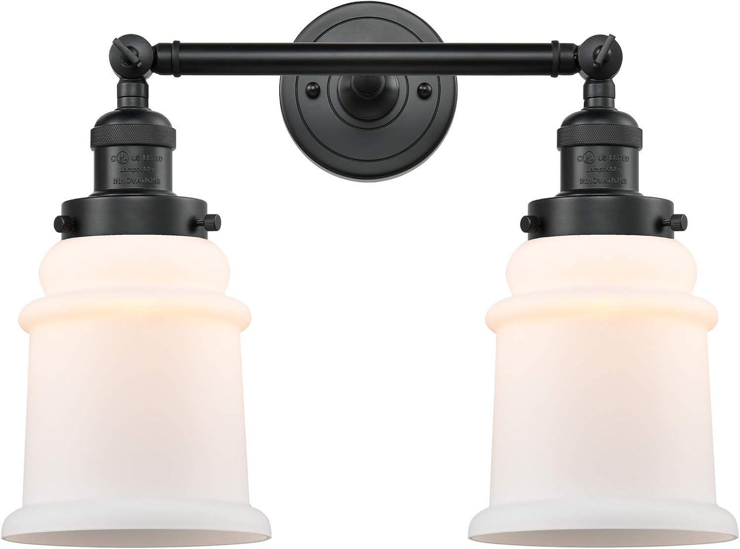 2 Light Bathroom Fixture Matte Black