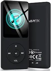 AGPTEK A02Pl 64Gb Mp3 Player, 70 Horas De Reprodução Música Sem Perdas, Suporta Até 128Gb (Preto)
