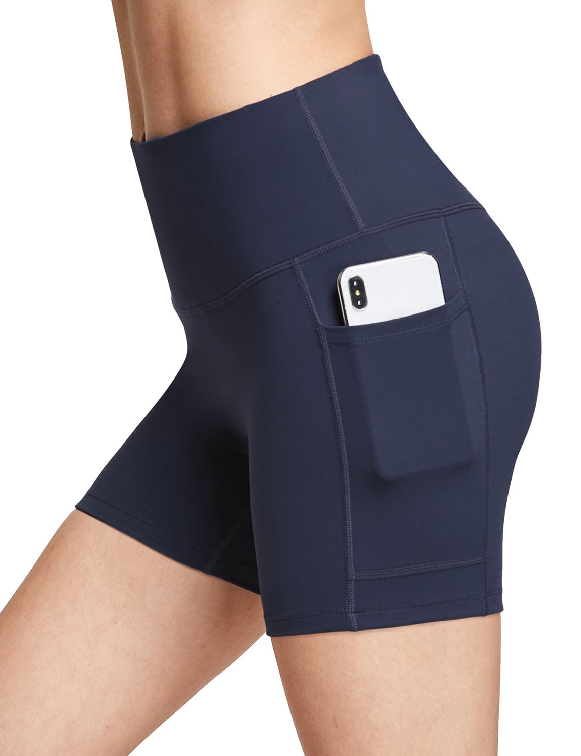 baleaf Women's High Waist Biker Shorts with 3 Pockets