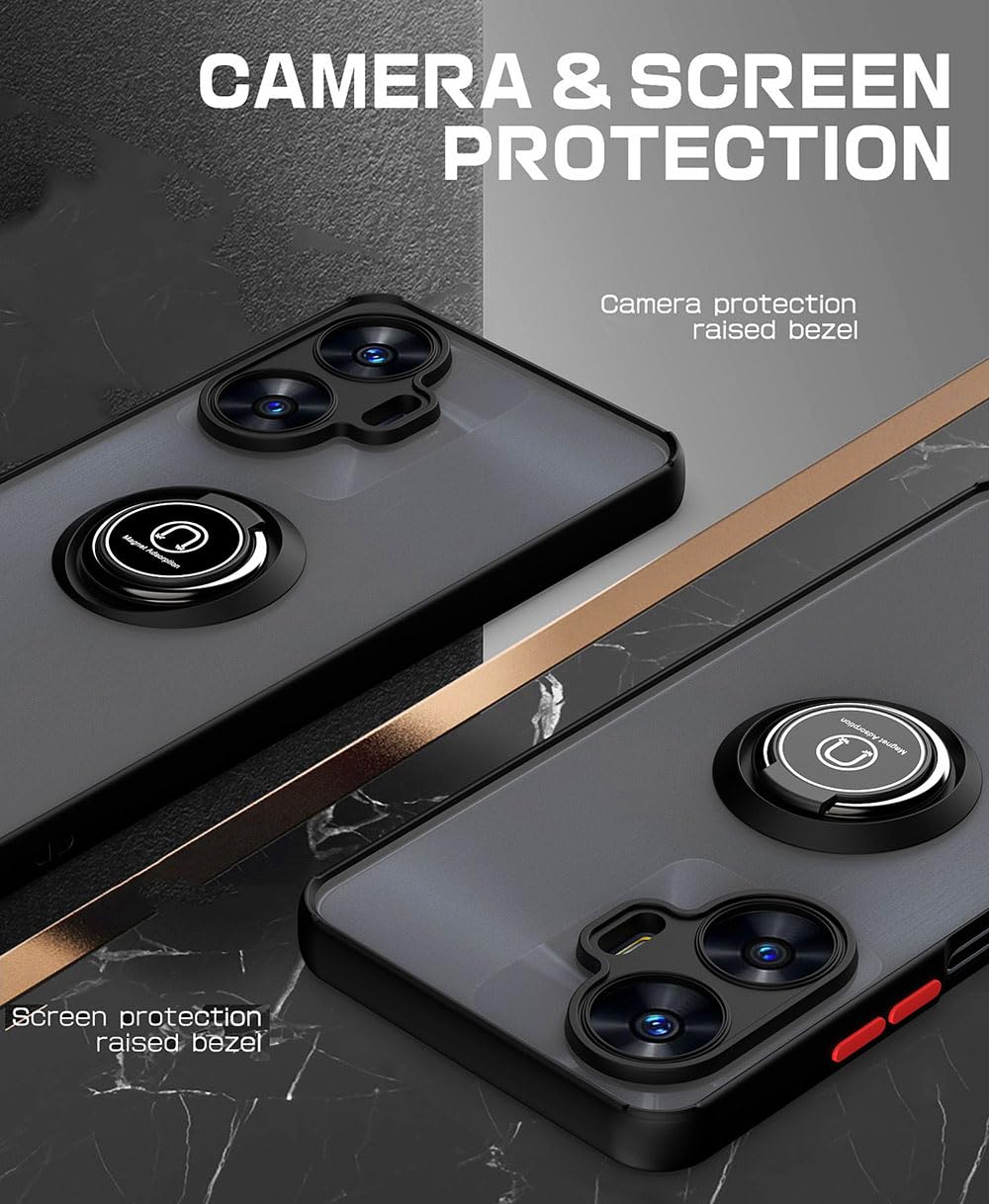 SEAHAI Coque Pour Realme GT 8 Pro 5G, Style Cool PC + TPU Silicone Antichoc Armure Housse, Étui Avec Métal Rotation Magnétique Support Y Protection De