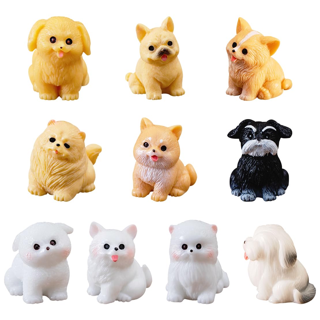 Amazon.co.jp: DeryArcle 子犬フィギュア 置物 チワワ 9 種セット ミニ