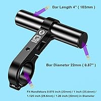 Vista 6 de BRCOVAN Aluminum Alloy Handlebar Extender Extensions with 4'' Long Cross Bar, Fit Handlebars 0.875'' / 1'' / 1.125'' / 1.26'' in Diameter, for Bike