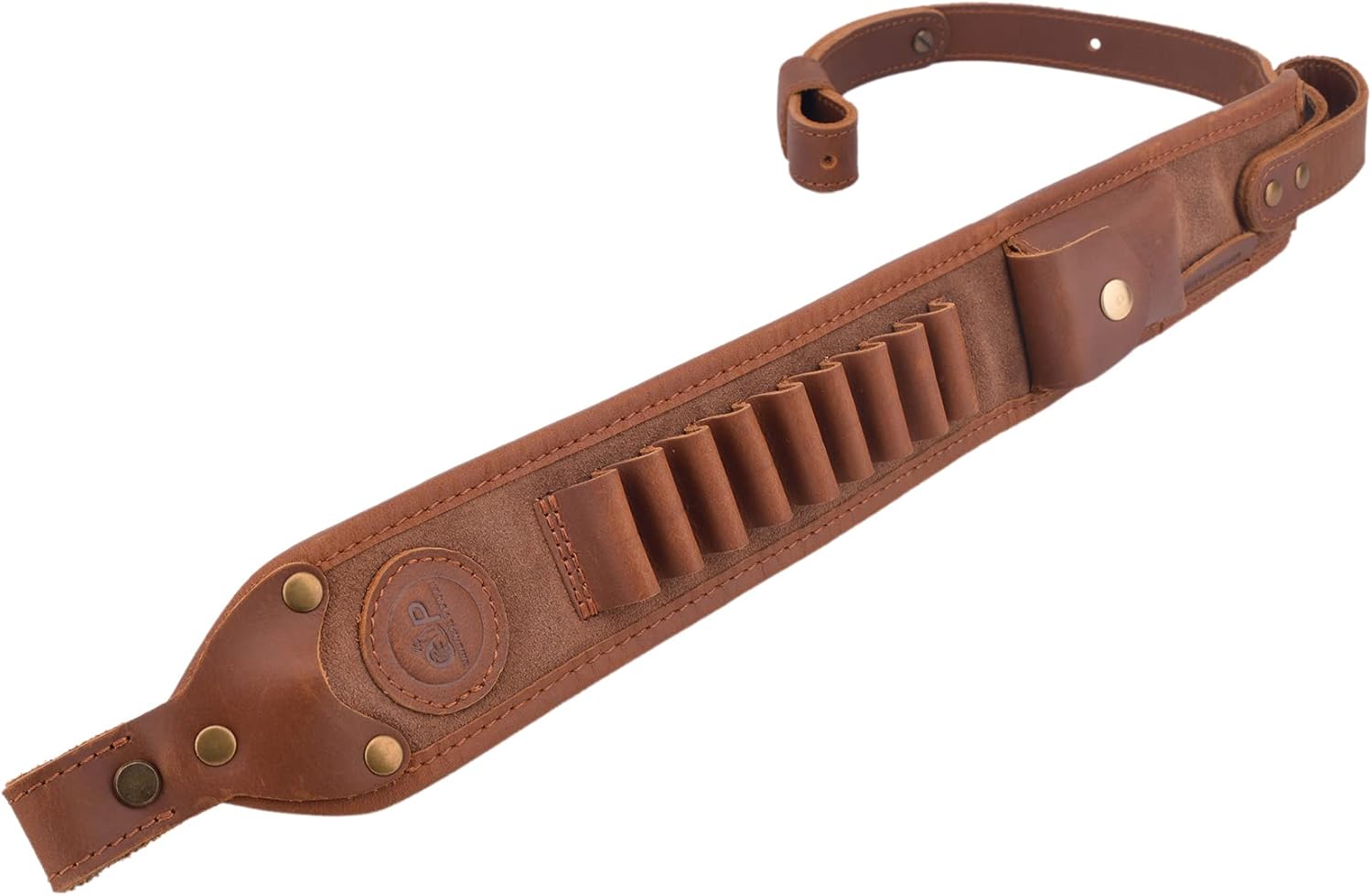WAYNE'S DOG Leather Gun Sling Shell Holder Hunting Rifle Sling with Handle Strap for .308 .357 .30-30 .45-70MAG 12GA