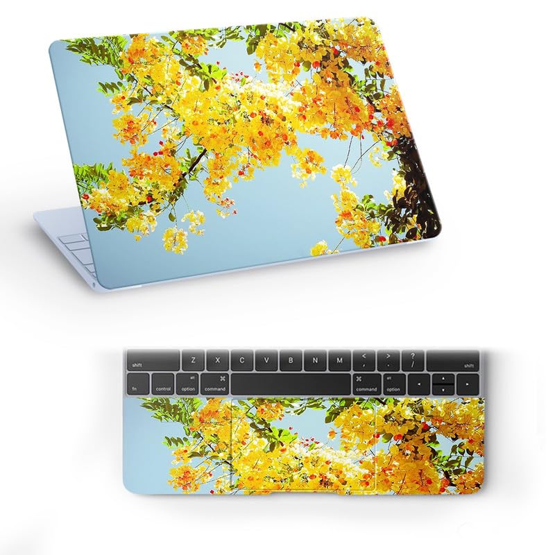 Galaxsia Floral D30 Full Vinyl Laptop Skin/Sticker/Cover for 14 Inches Laptops Laminated-Removable-HD Quality Compatible for Hp-Dell-Sony-Lenovo-Asus etc.(13.8x9.6 Inches)