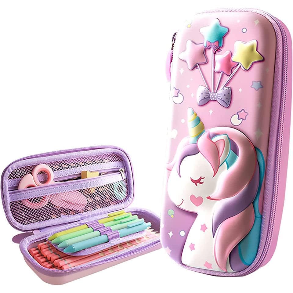 Rockjon 3D Unicorn Cover Large Capacity Pencil Case | Compass with Compartments | School Supply Organizer for Students, Stationery Box, Cosmetic Zip Pouch Bag (1 Unit) (B0CSKFX2VJ) Amazon Price History, Amazon Price Tracker
