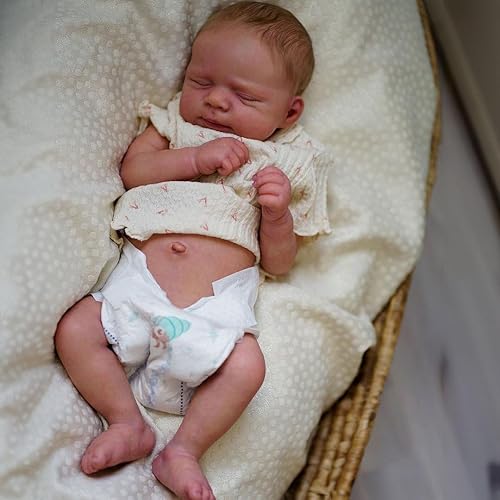 Miniatura 7 de Zero Pam Muñecas de bebé Reborn realistas de 17 pulgadas, muñecas de silicona de cuerpo suave, bebés prematuros de aspecto real, muñecas de tamaño