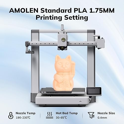 Miniatura 3 de AMOLEN Filamento PLA para impresora 3D, filamento PLA de alta velocidad de 23.622 ins de 0.069 in, color carne, PLA, 2.2 libras, precisión