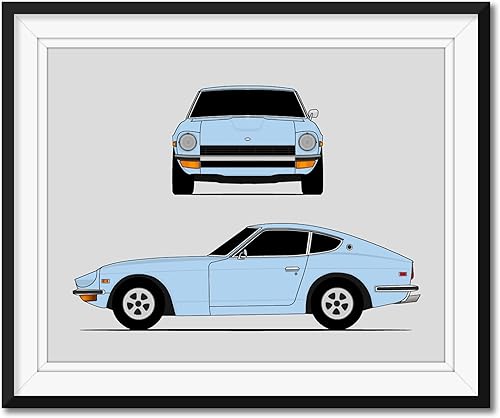 Miniatura 1 de Datsun Nissan 240Z 1970-1973 Front and Side Inspired Poster Print Wall Art Decor Handmade Unframed