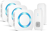 Vista 9 de Timbre inalámbrico, timbre impermeable que funciona a un alcance de 1300 pies con 55 tonos de llamada, 5 niveles de volumen y modo silencioso