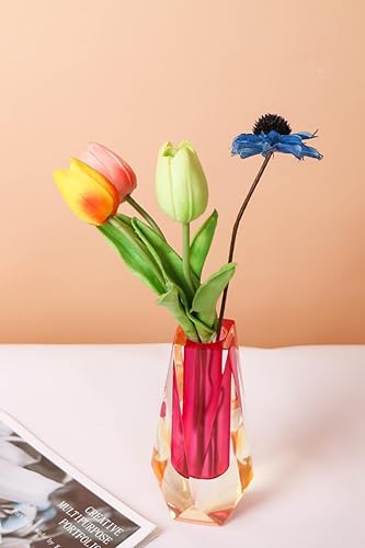 Miniatura 6 de HLYU Jarrón acrílico para decoración estética de habitación, florero transparente único, decoración moderna para el hogar, la oficina y la boda