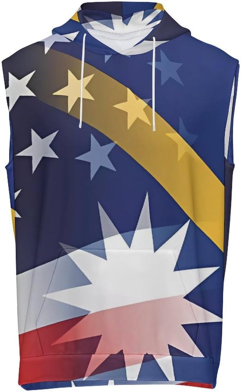 Men's Workout Hooded Tank Tops Sleeveless Muscle Gym T-Shirts