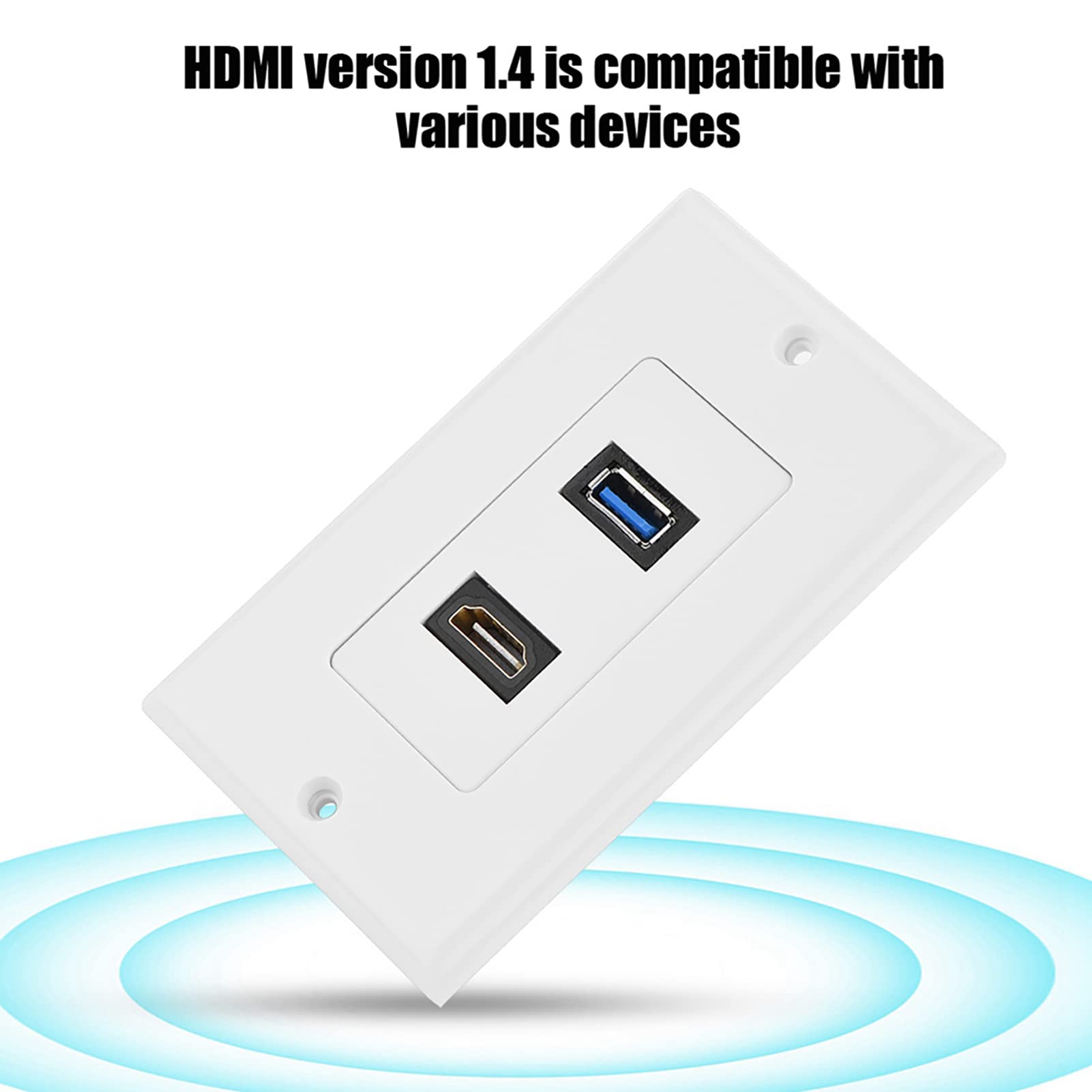 Presa per Pannello a Parete HDMI USB 3.0 Video Multimediale Integrata Due in per Proiettore Home Theater