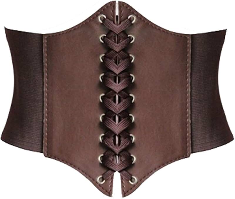 brown leather corset
