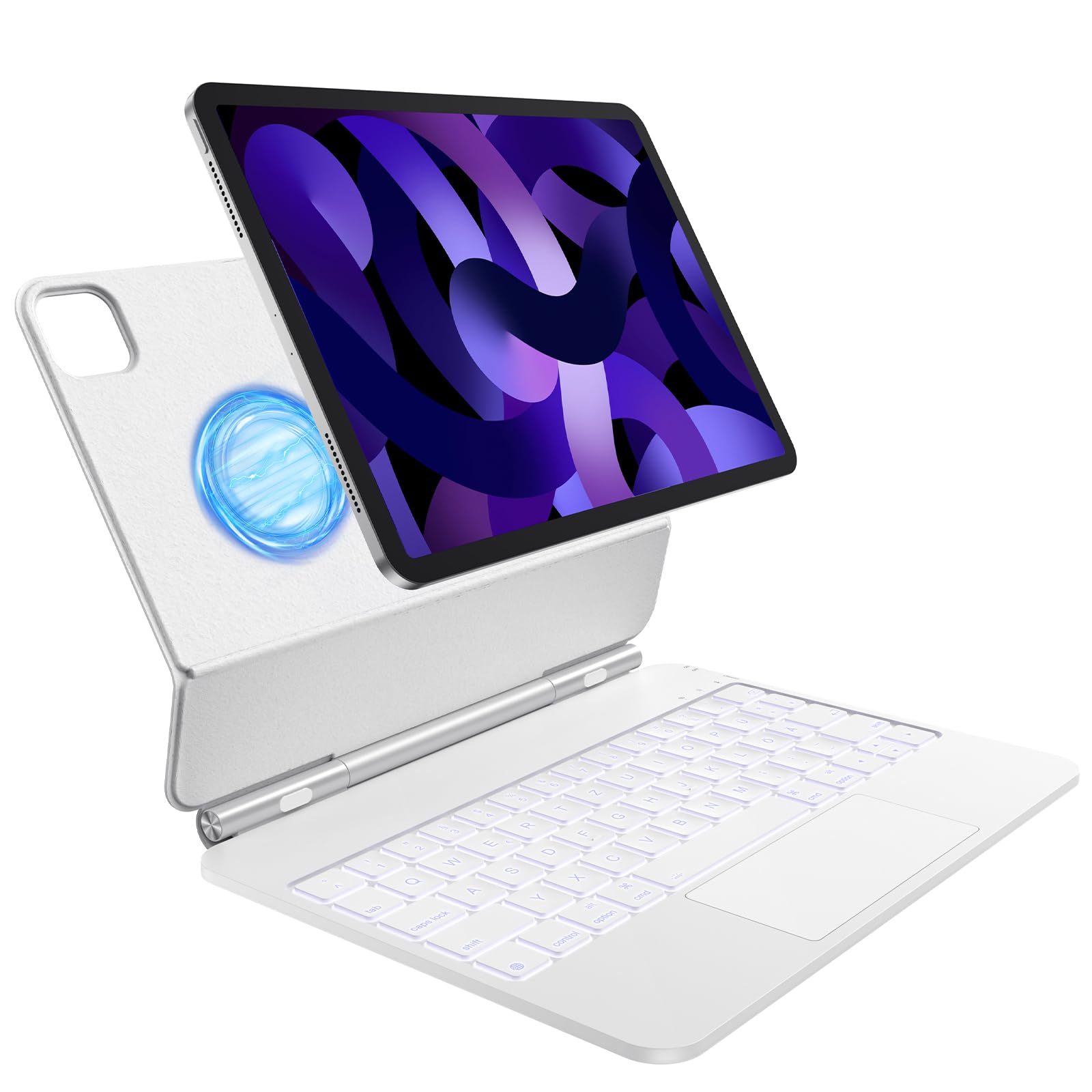 TECURS Tastatur Hülle für iPad Air 11 Zoll (M4, M3, M2, 2026, 2025, 2024), iPad Pro 11" (1,2,3,4 Gen) & Air 5/4, Magnetische Magic Keyboard mit Trackpad, Beleuchtete Tasten, QWERTZ, Schwarz