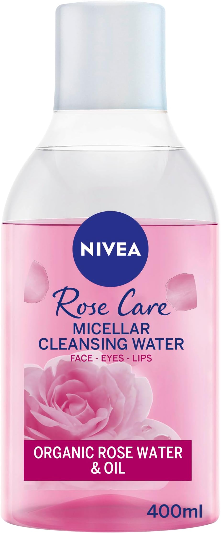 MicellAIR Rose Micellar Water with Oil (400ml), Micellar Cleansing Water, Waterproof Makeup Remover, Rose Toner for Thorough Cleansing
