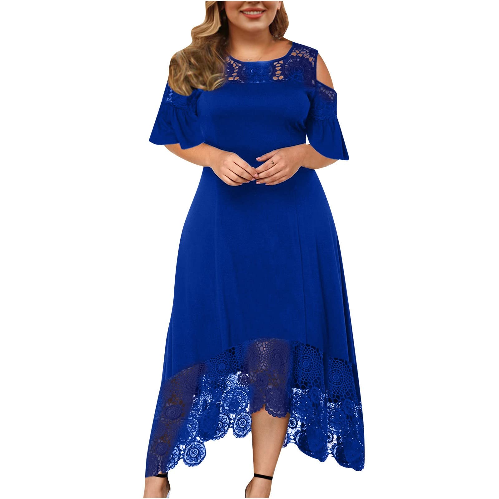 Oversized Dresses For Women Sexy Lace Stitching Plus Size Formal