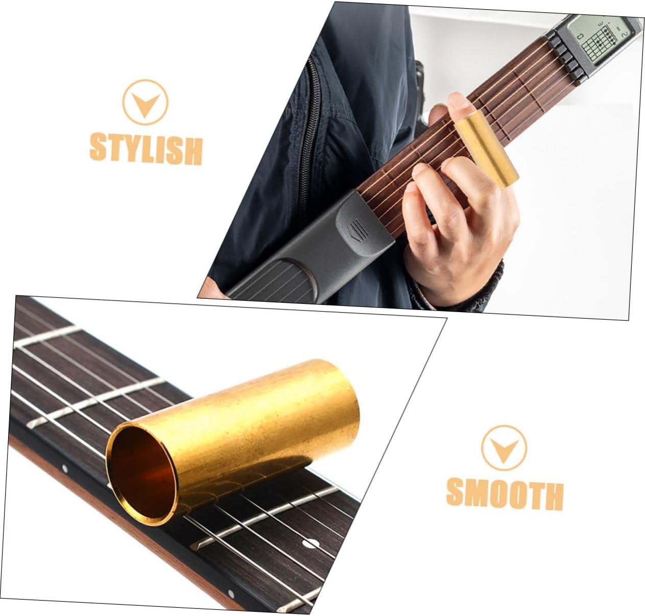 Metal Guitar Slide 2pcs for Electric and Acoustic Guitars